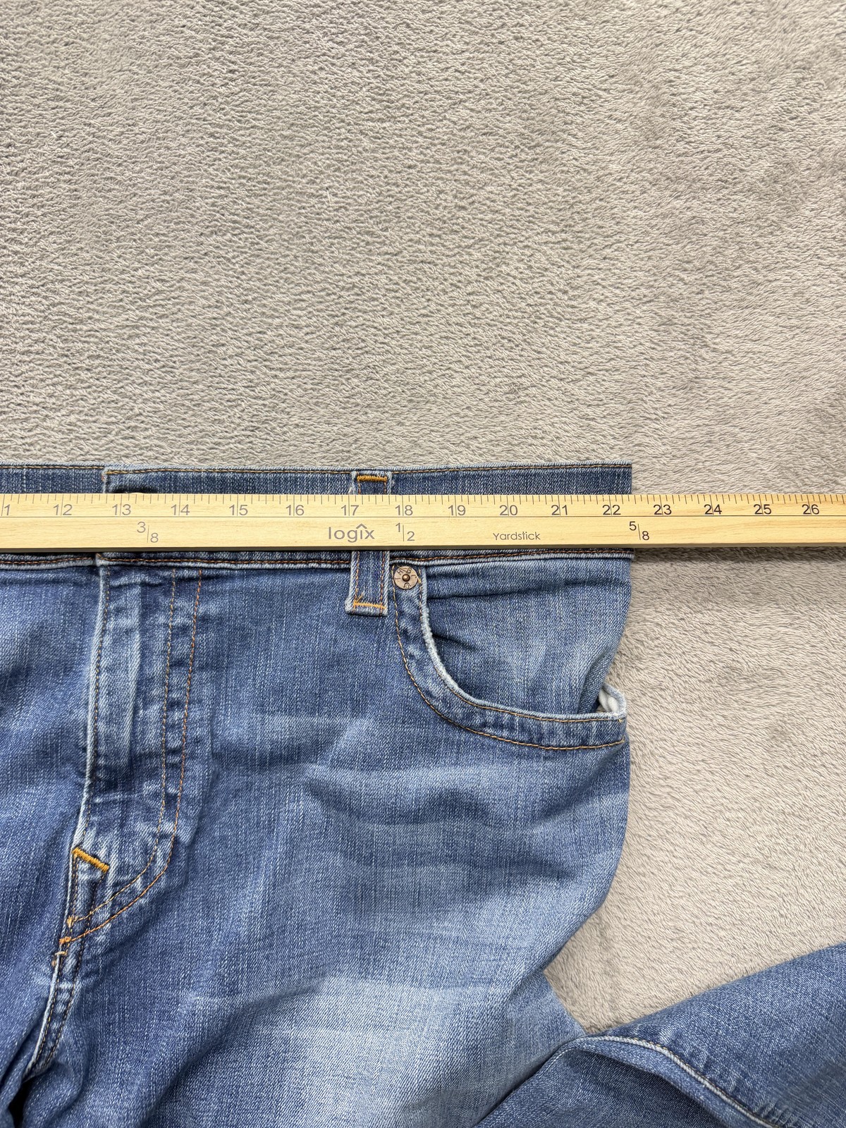 True Religion Jeans Mens Measured 45×34 Blue Straight Slim Denim