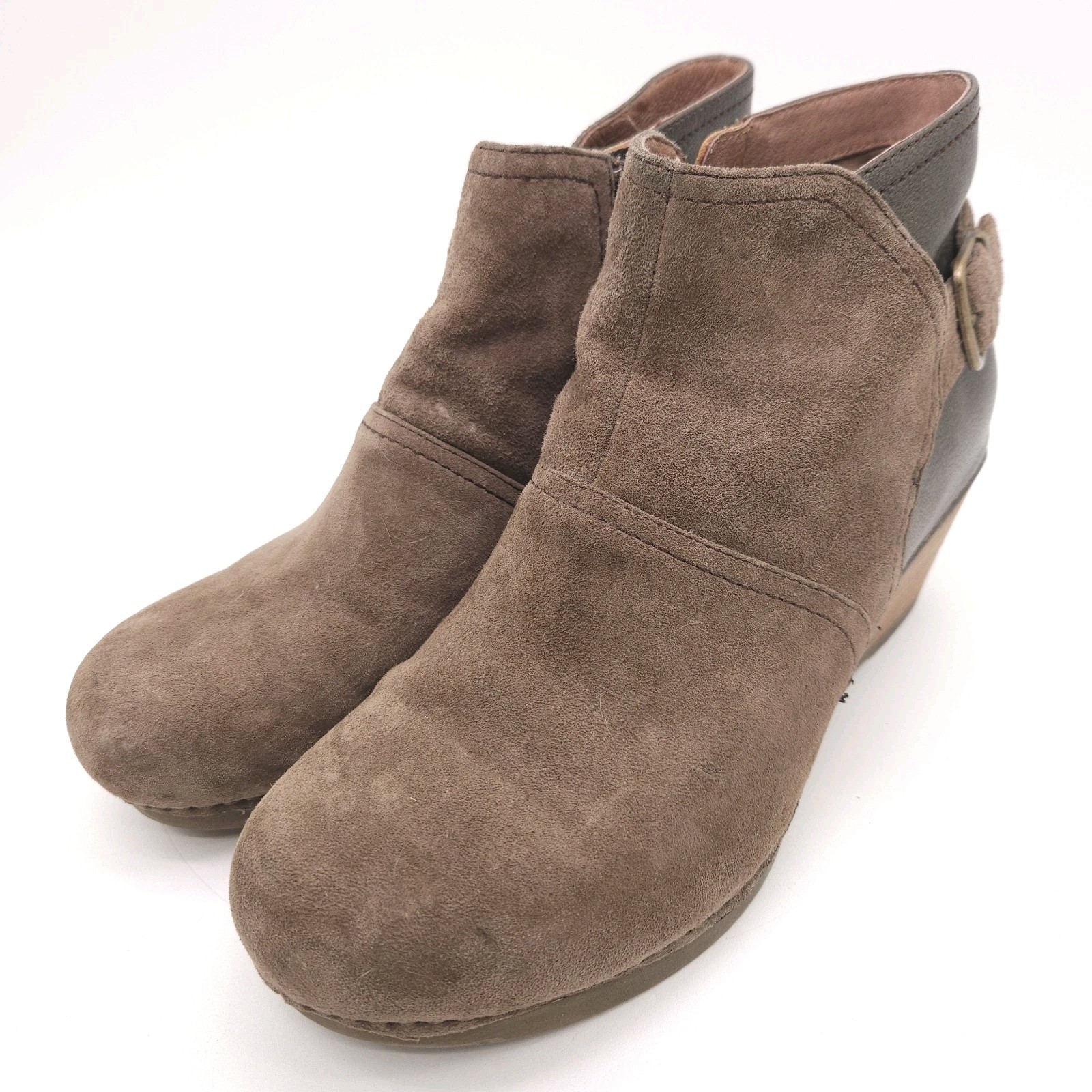 Dansko Shirley Boots Womens US 10 EU 41 Shirley Wedge Zip Ankle Booties Leather