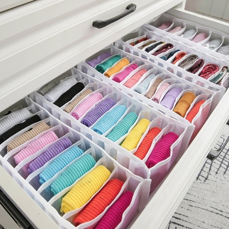 Foldable Drawer Organizer Divider Closet Storage Box for Underwear Bras Socks