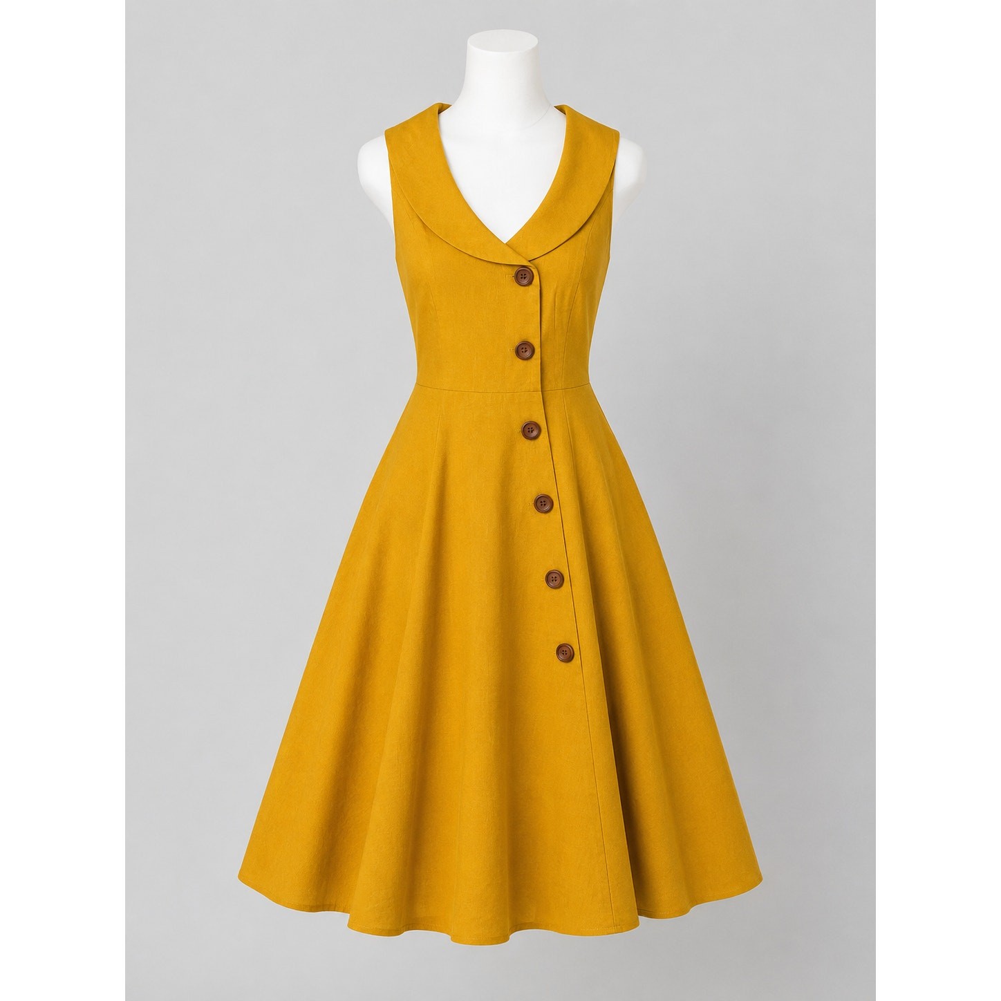 Collectif ModCloth Mustard Retro Swing Dress – Size 3XS – NWT