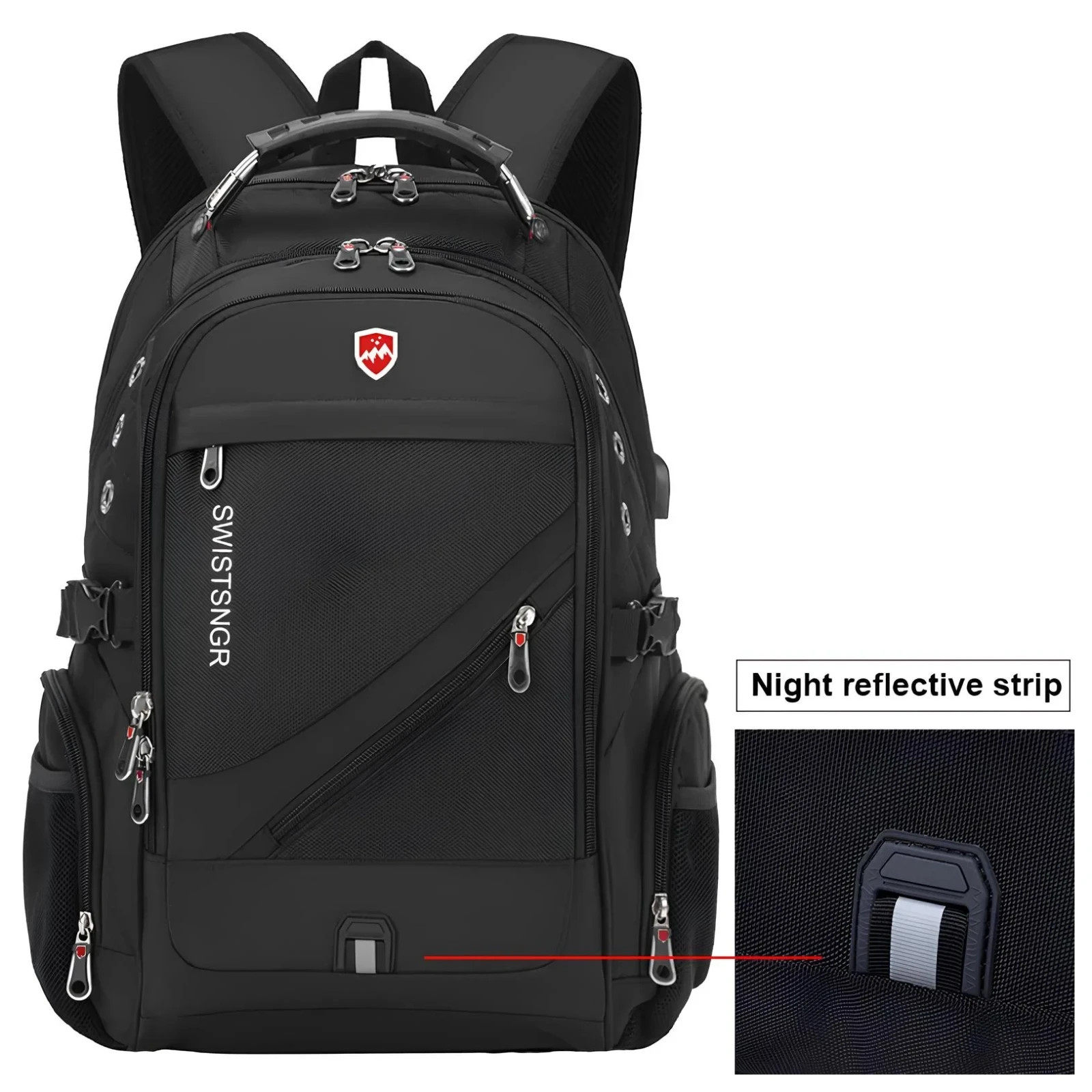 Waterproof 17.3/20 Inch Laptop Backpack Men USB Charging Swiss Backpack Travel