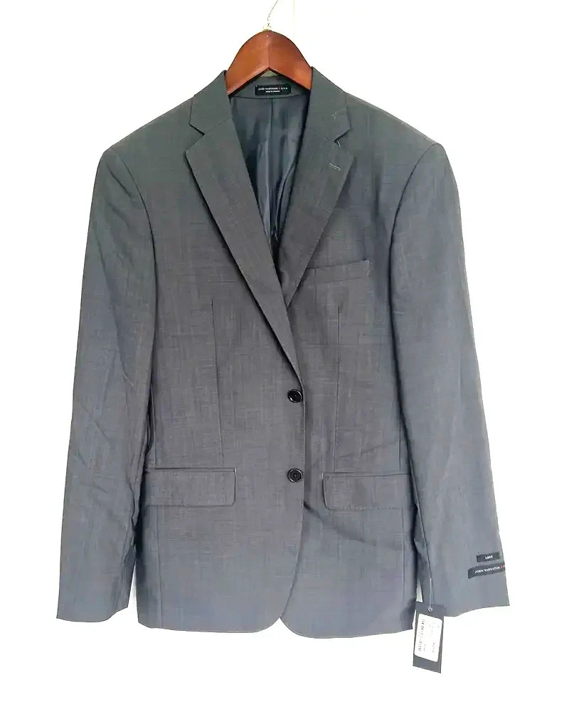 John Varvatos Men’s Gaia Tailored Jacket in Pearl Gary 38R