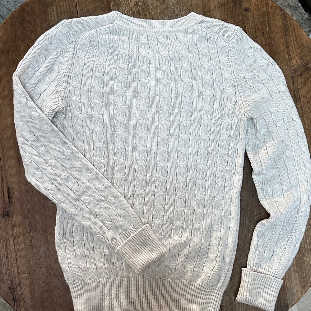 Gap Cable Knit Sweater Cream Off White Angora Blend Small