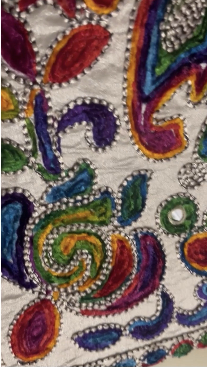 New Boho Embroidered Mirrored Shoulder Bag