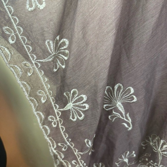 Natural Life Floral Embroidered Kimono One Size Taupe Boho Womens Flowy