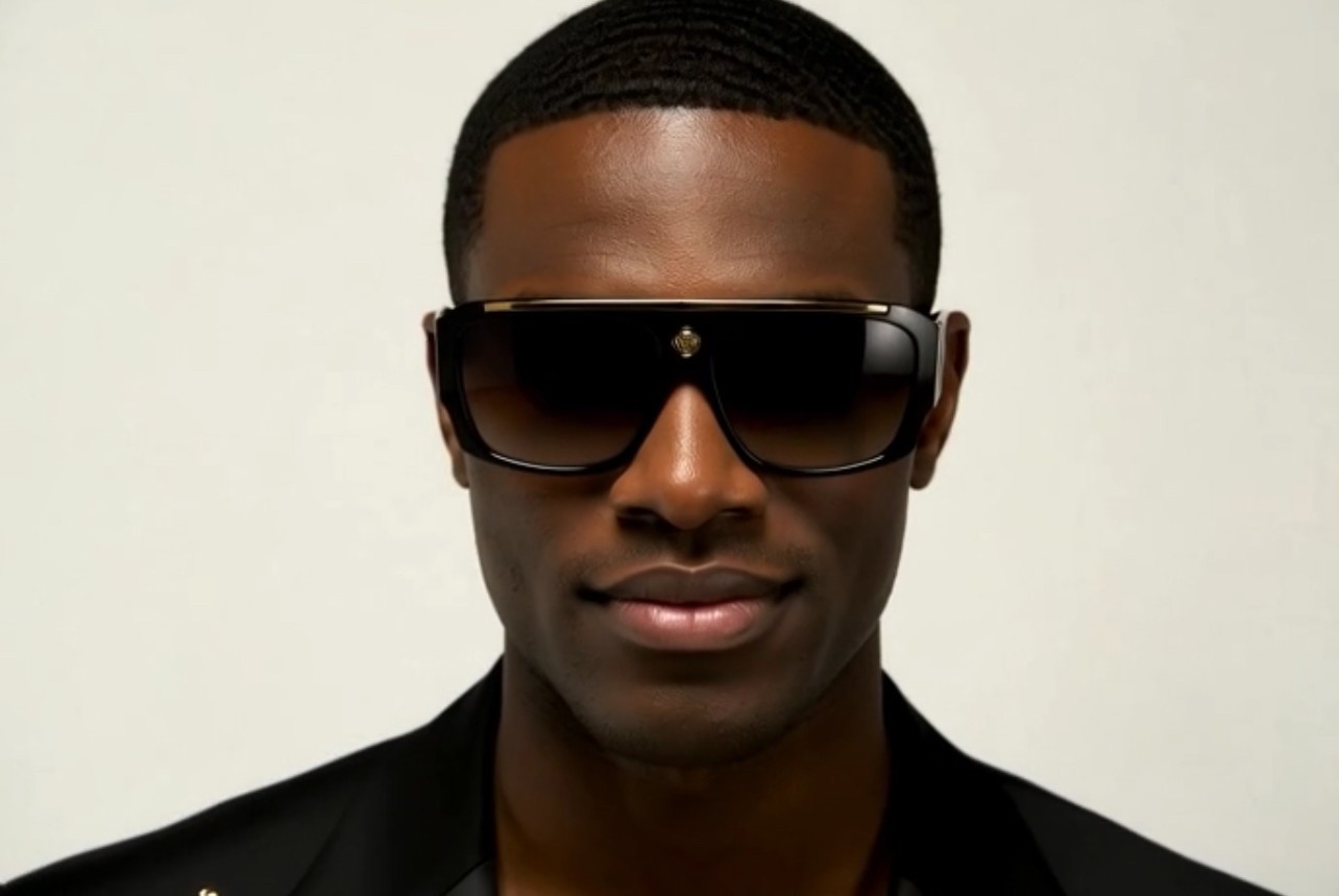 Oversized Square Kleo Lion Head Medallion Flat Top Sunglasses Lentes Shades