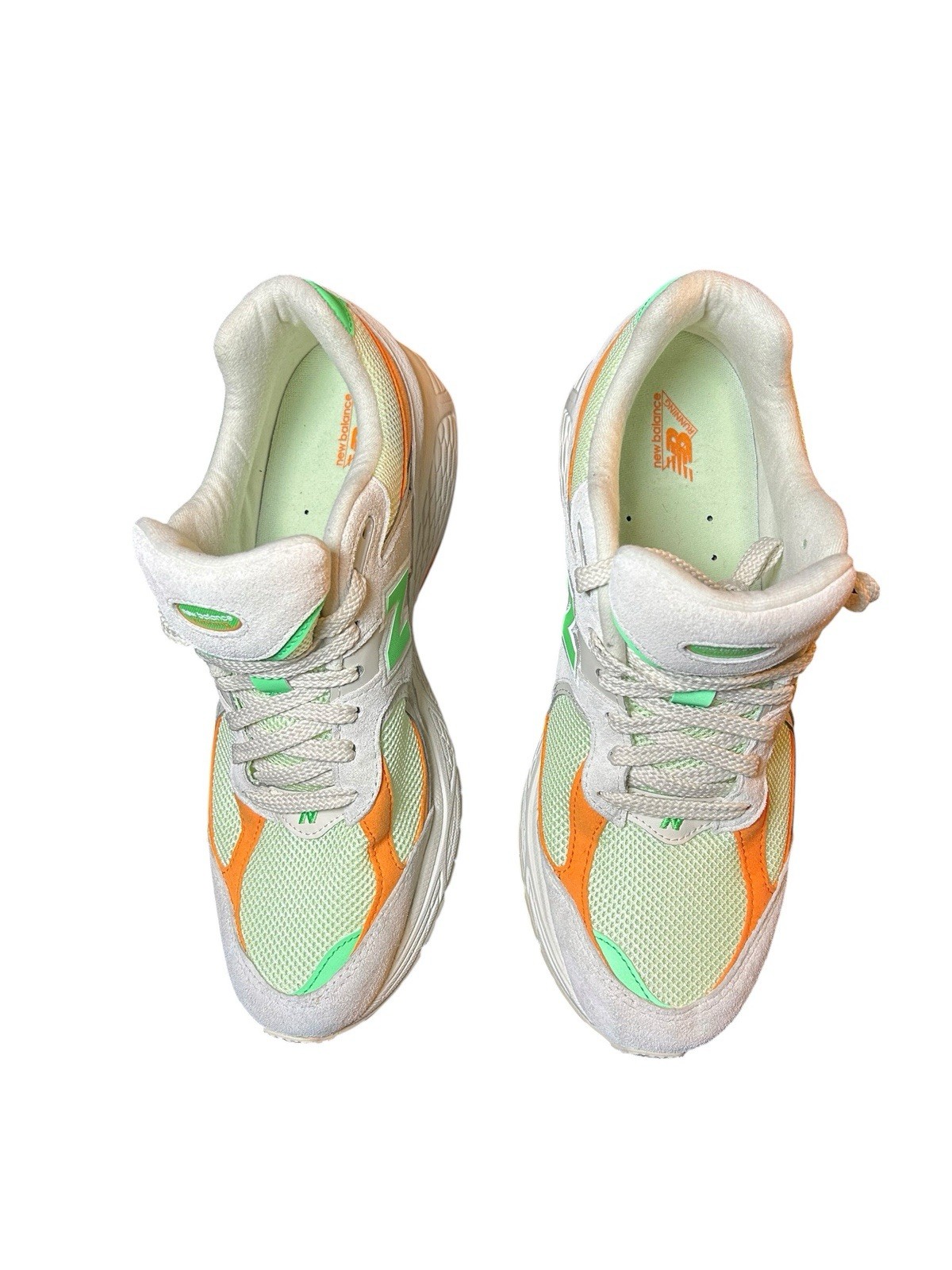New Balance 2002R Men’s Low Top Lace-Up Gray/Green/Orange Sneakers U2002RZD