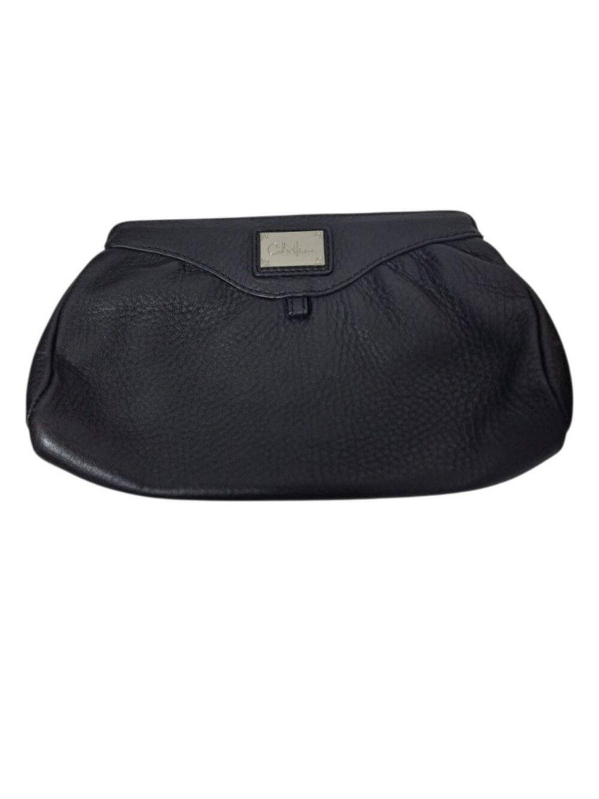 Cole Haan Women’s Black Pebble Leather Clutch Magnetic Closure
