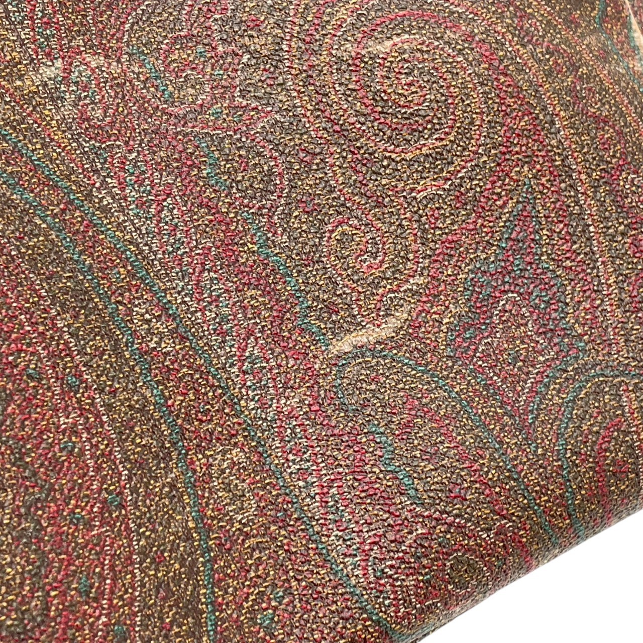 Authentic ETRO Paisley Pattern Tote Bag PVC Leather Light Brown Italy