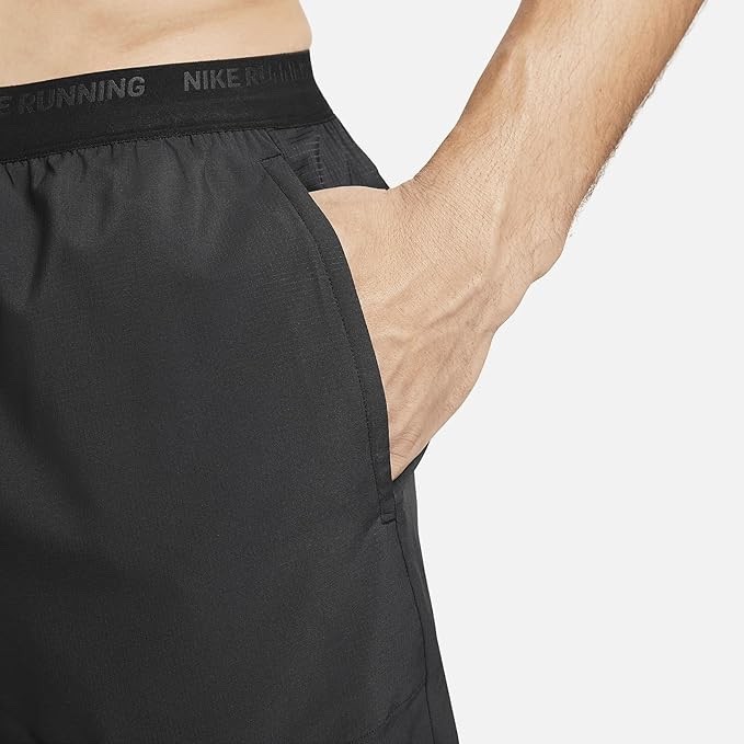 Nike Stride Dri-FIT Mens 7″ Brief-Lined Running Athletic Shorts Black DM4761-010