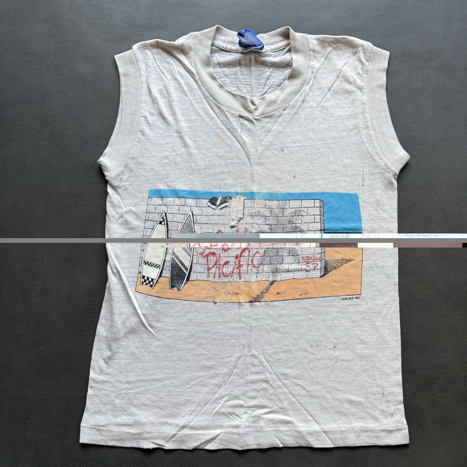 vintage 80s ocean pacific distressed graphic tank top