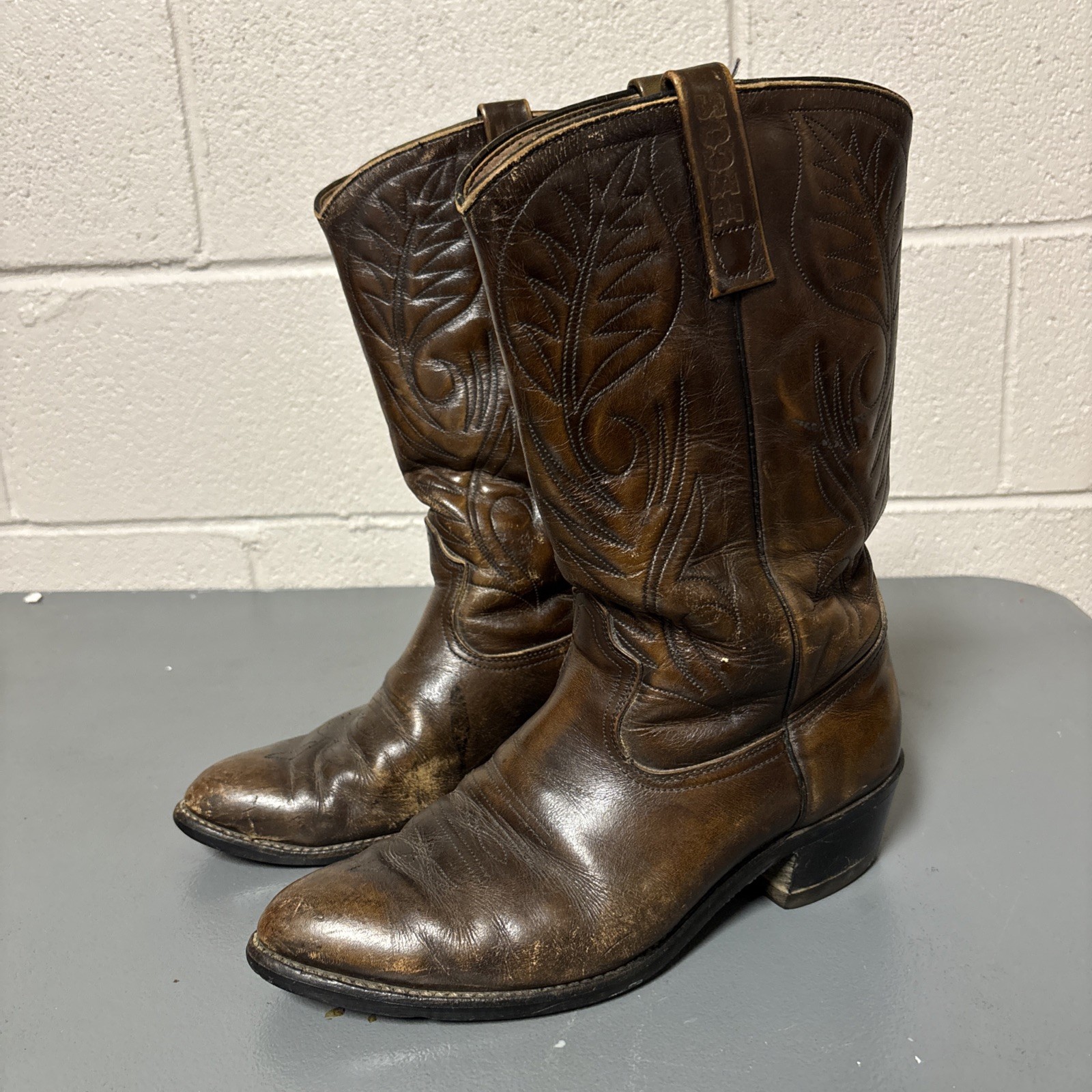 VTG Red Wing Pecos 9801-1 Brown Western Stitched Cowboy Leather Boots Mens 10