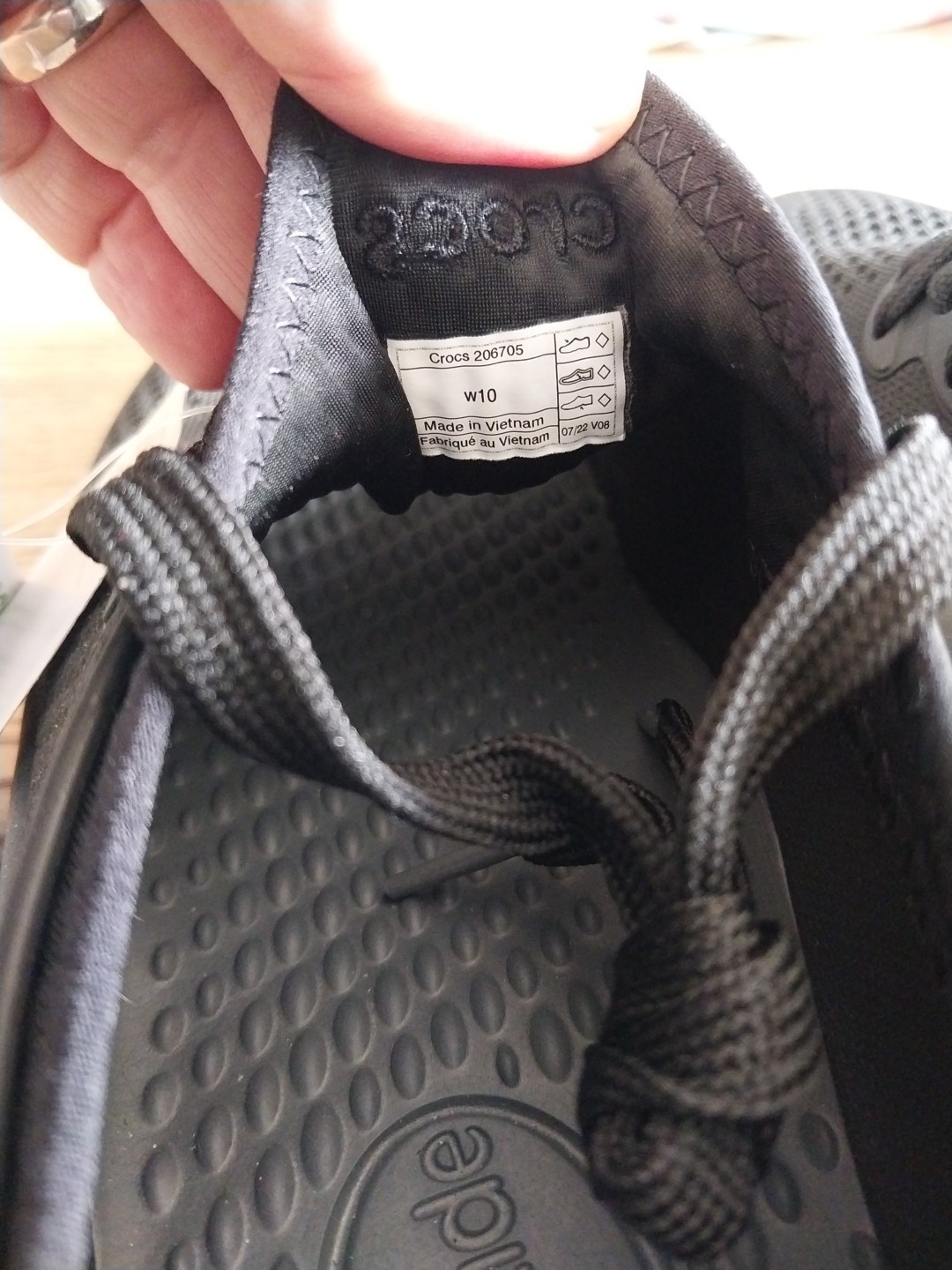 NWT Crocs Literide 360 Pacer Lace Up Shoes Black Grey Womens Sz 10