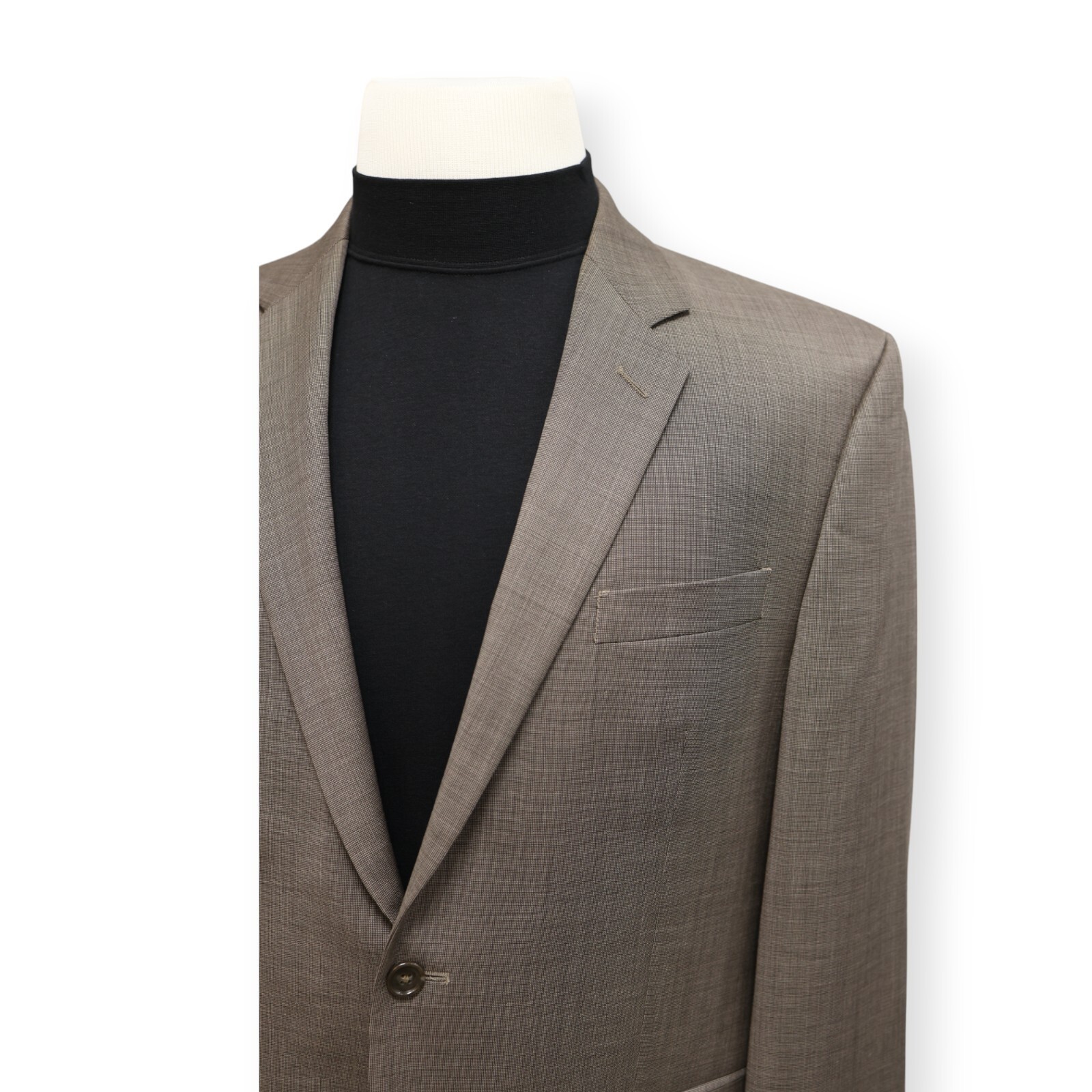 CALVIN KLEIN mens brown nailhead 100% WOOL sport coat suit jacket blazer 42 R
