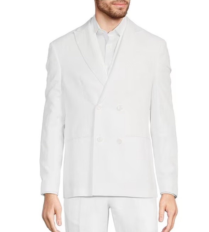 NWT $260 MURANO Baird McNutt White Linen Blazer Jacket Mens XLT Doublebreasted