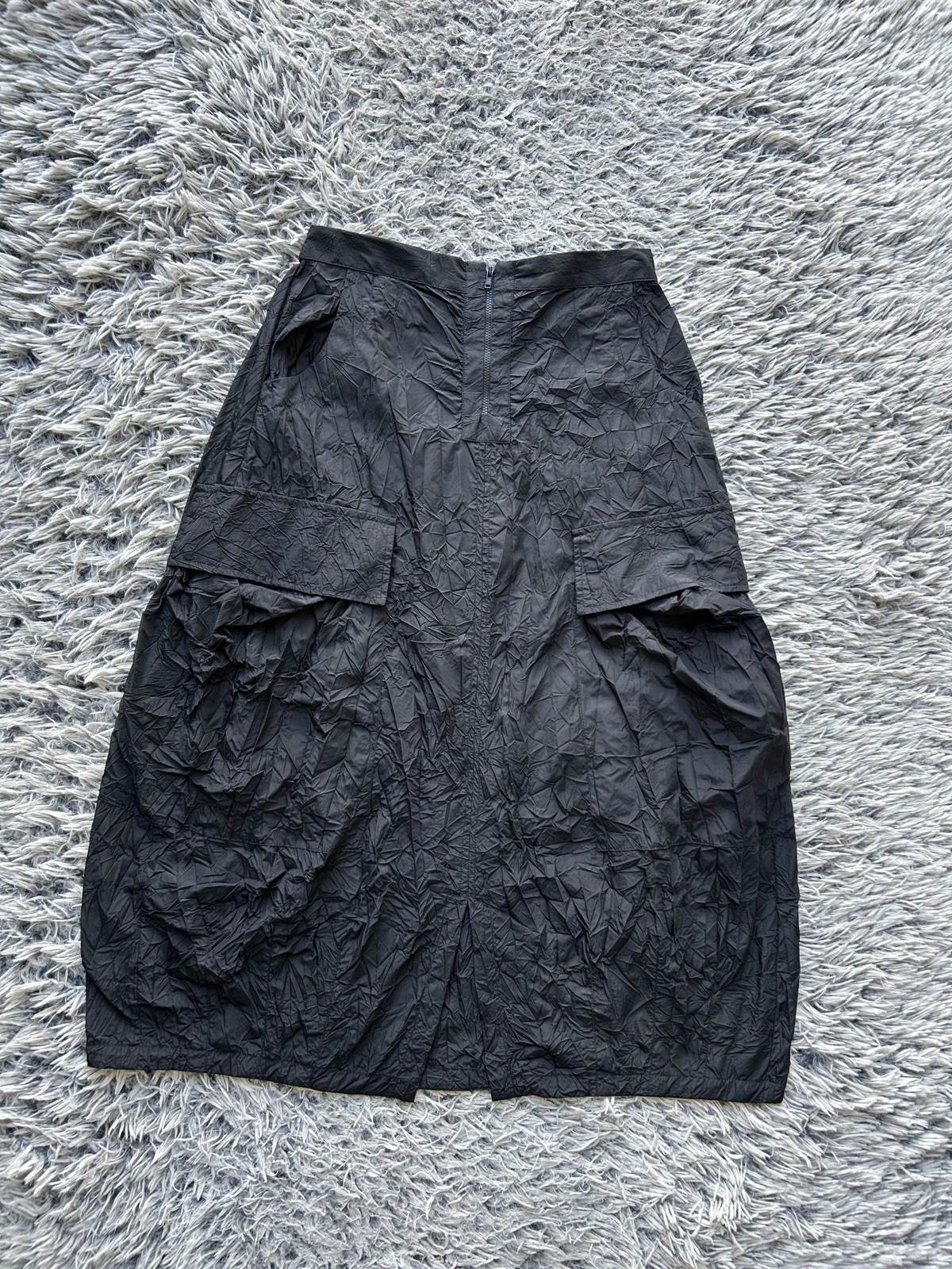 Alembika Skirt Womens 2 Black Lagenlook Elastic Waist Pockets Minimalist Cargo
