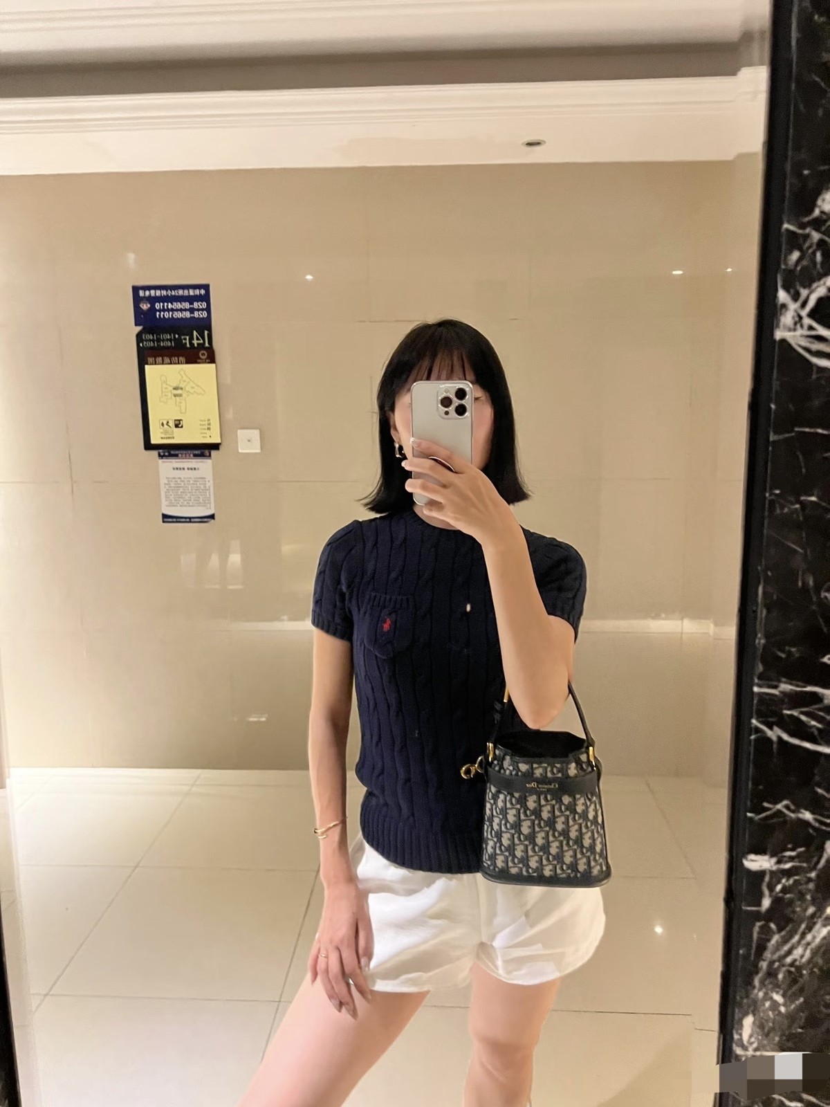 Dior Pre-Owned Authentic Bucket Bag Monogram 17*17 Free Tracked Shipping