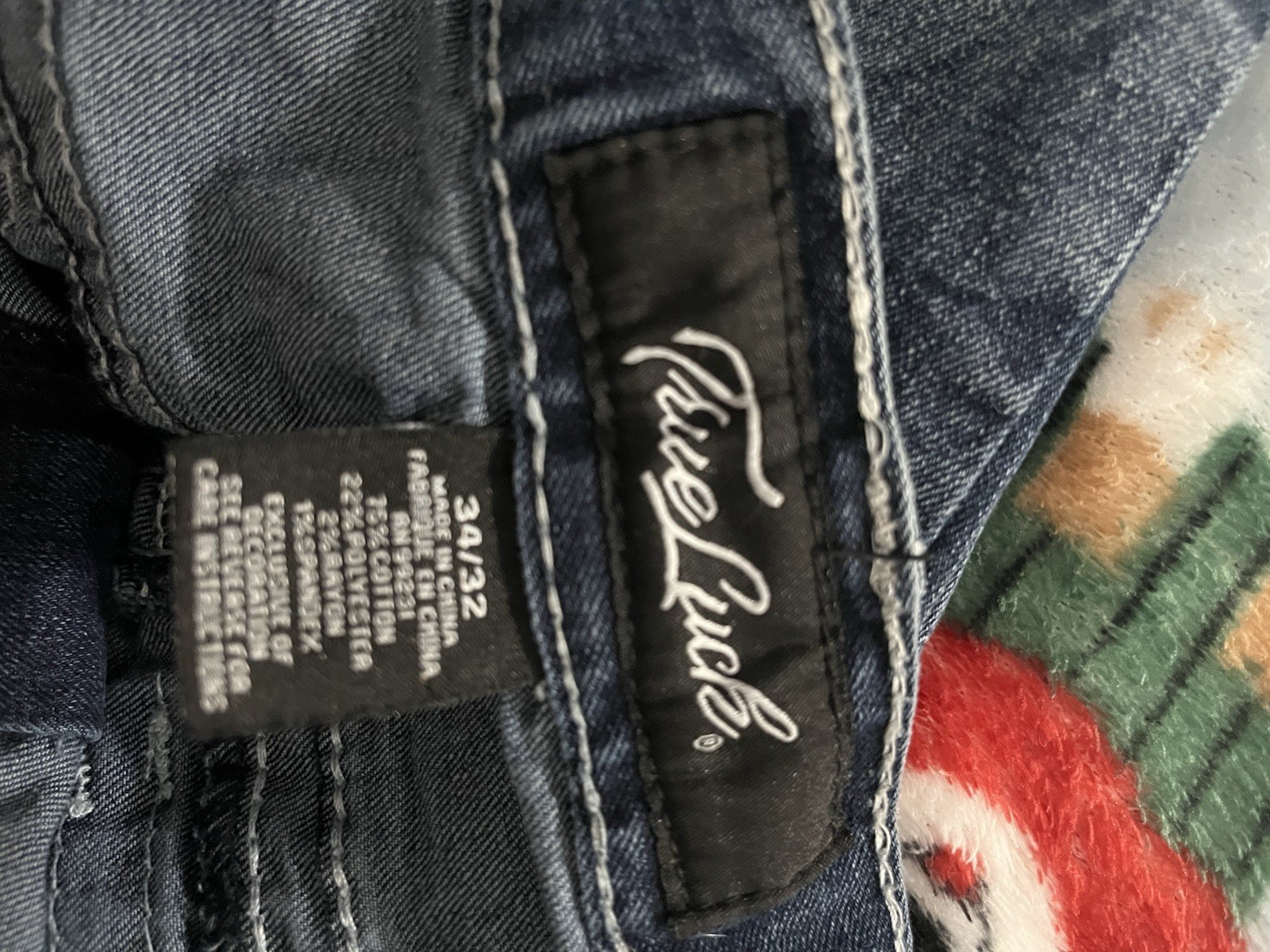 Tru Luck Men’s Blue Medium Wash Straight Leg Stretch Denim Jeans Mid Rise