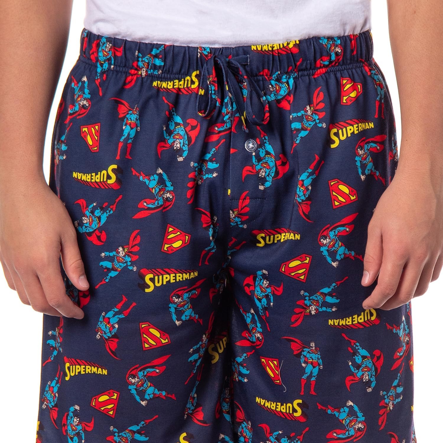 DC Comics Superman Pajama Shorts Men’s All Over Print Lounge PJ Bottoms