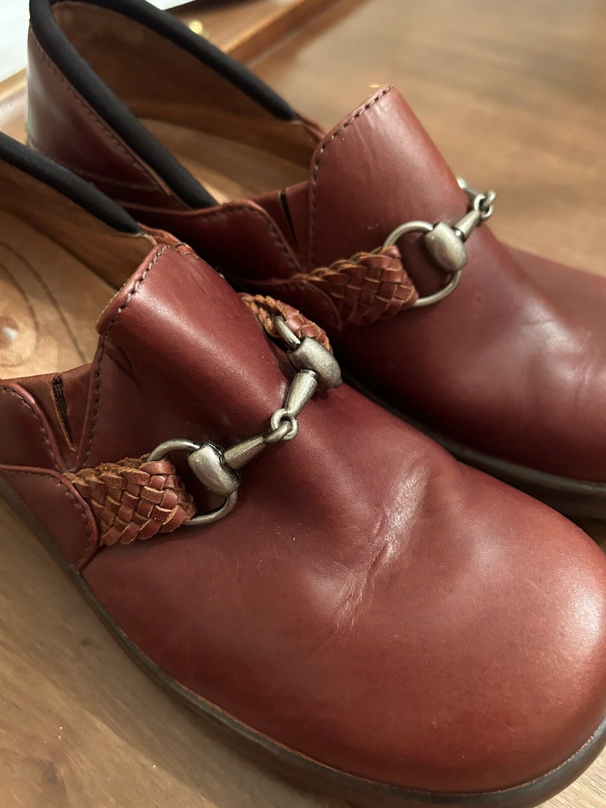 Womens Ariat Del Mar Brown Leather Clog Mule Shoe Style 93628 Horsebit 7.5B