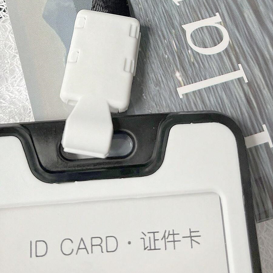 ID Badge Holder with Double-Sided Windows Hard Plastic Vertical ID Card Holder