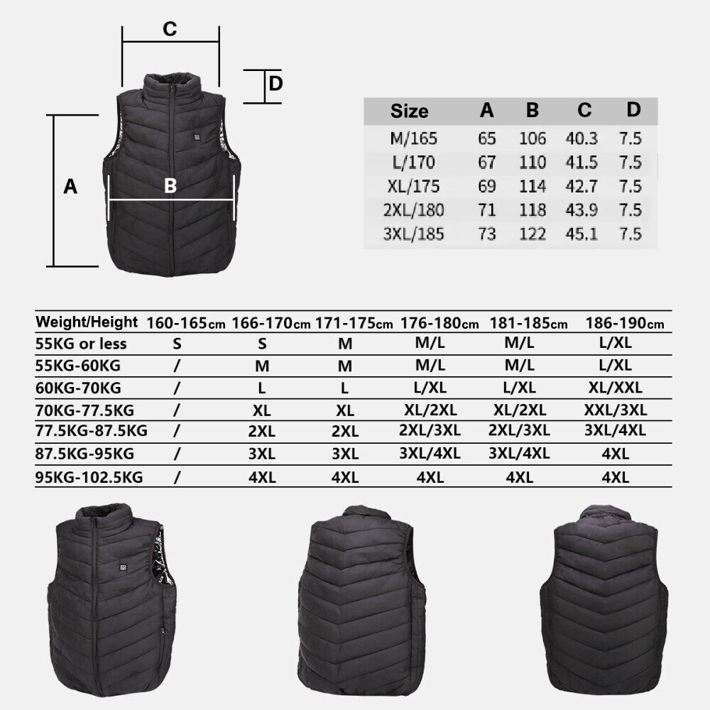 USB Motorcycle Heating Jacket Thermal Men Women’s Warm Vest Winter Self heated