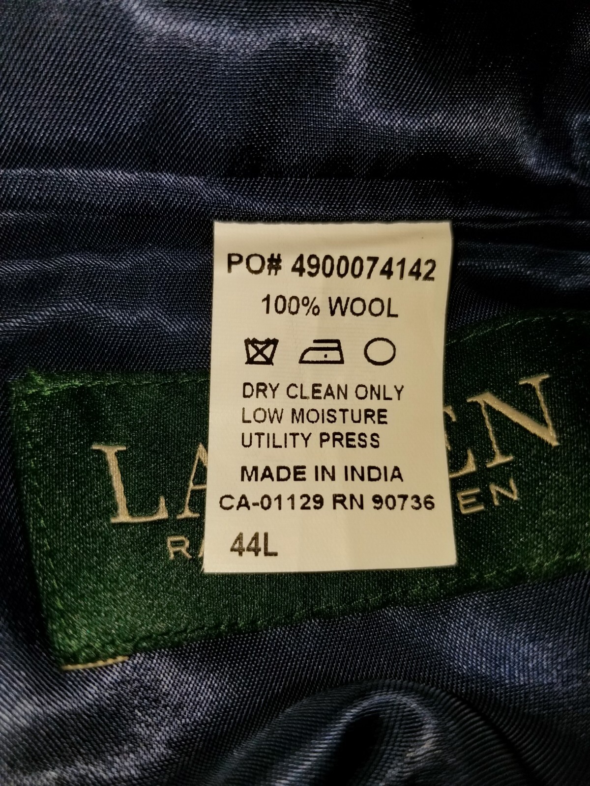 44L Slim Ralph Lauren Blue Black Navy Loose-weave Wool Blazer sport Sport Coat
