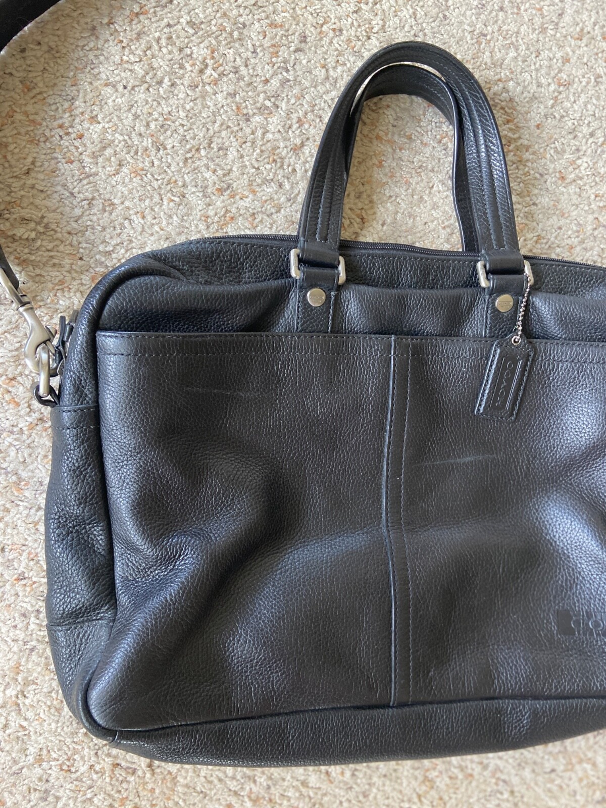 Genuine Coach Camden Leather 2 Way Zip Top Business Bag Large Capacity – MINT