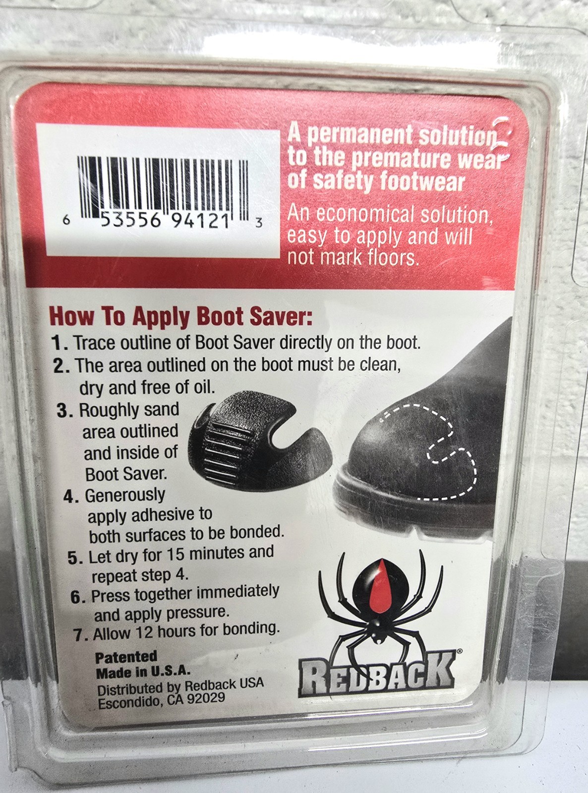 Redback Brand Boot Saver Boot Toe Caps SET U.S.A
