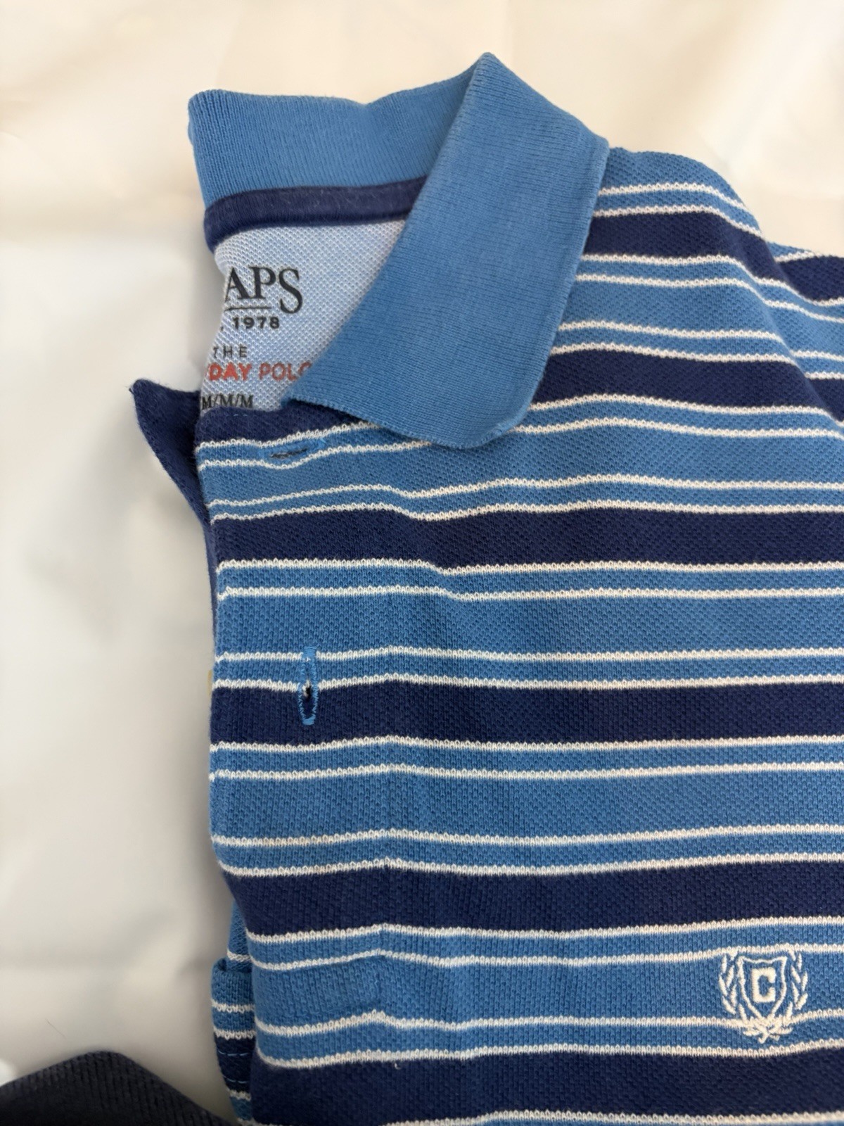 Vintage Chaps T Lauren Mens M Short Sleeve Striped Polo 80’s -90’s Golf Preppy