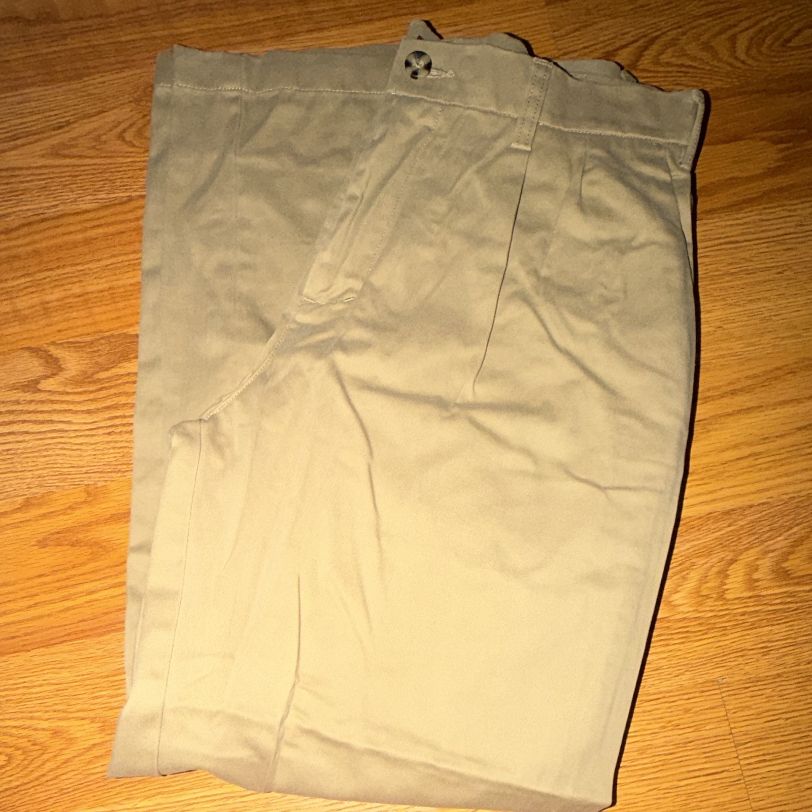 Merona Men’s Beige Chino Khaki Pants Straight Leg Flat Front 30×30