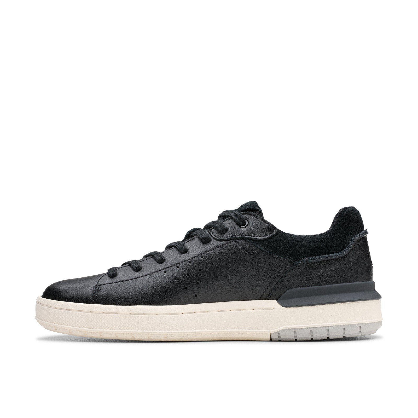 Clarks Mens Courtlite2 Run Black Leather Active Shoes