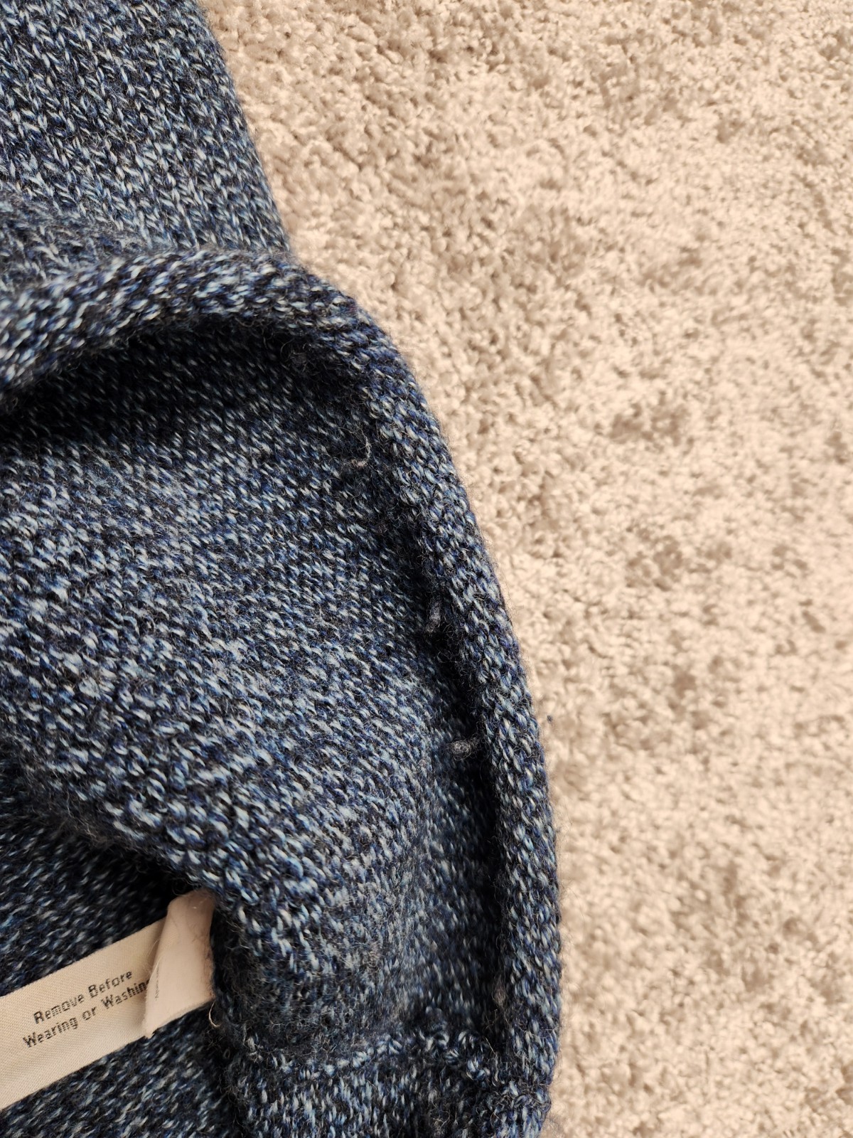 J Crew Mens M Wool Heavyweight Sweater Blue Fisherman Knit Turtle Neck