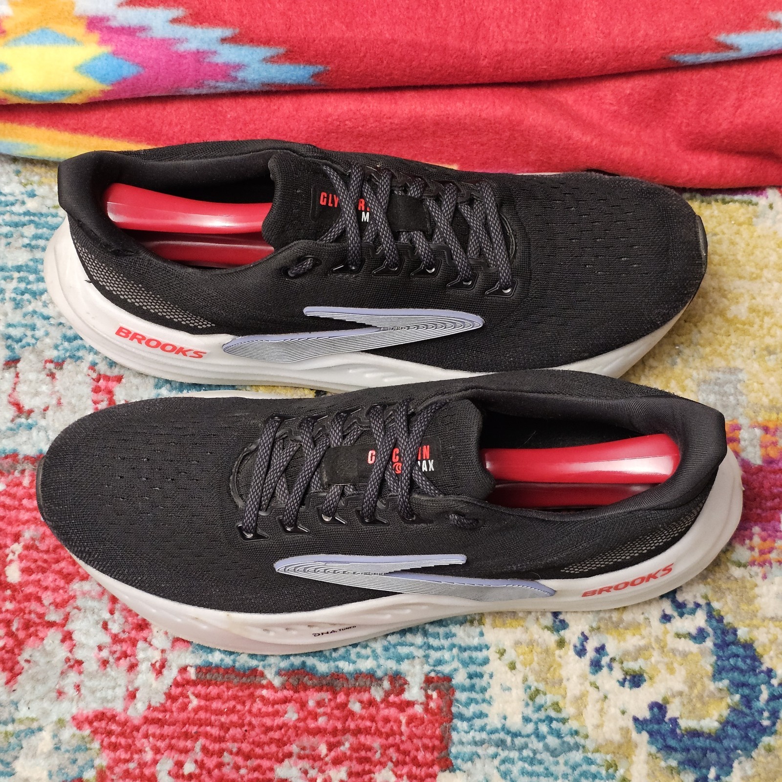 Brooks Glycerin Max Men’s Size 10 Running Shoes Black Lace Up Athletic Sneakers