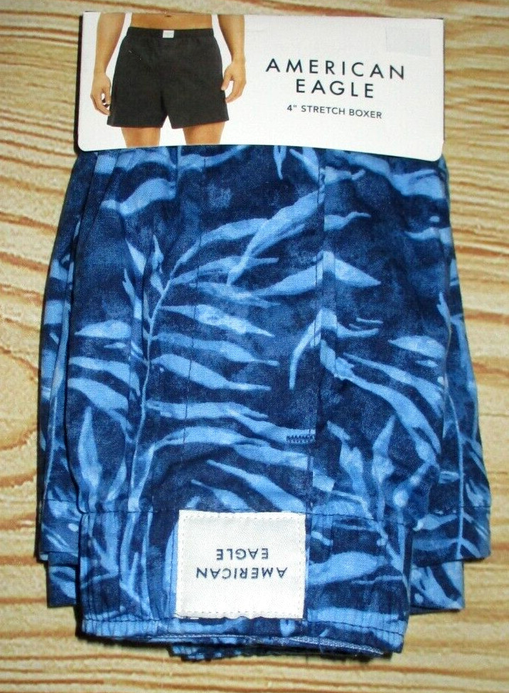 MENS AMERICAN EAGLE TROPICAL BLUE STRETCH BOXER SHORTS SIZE M (32/34)