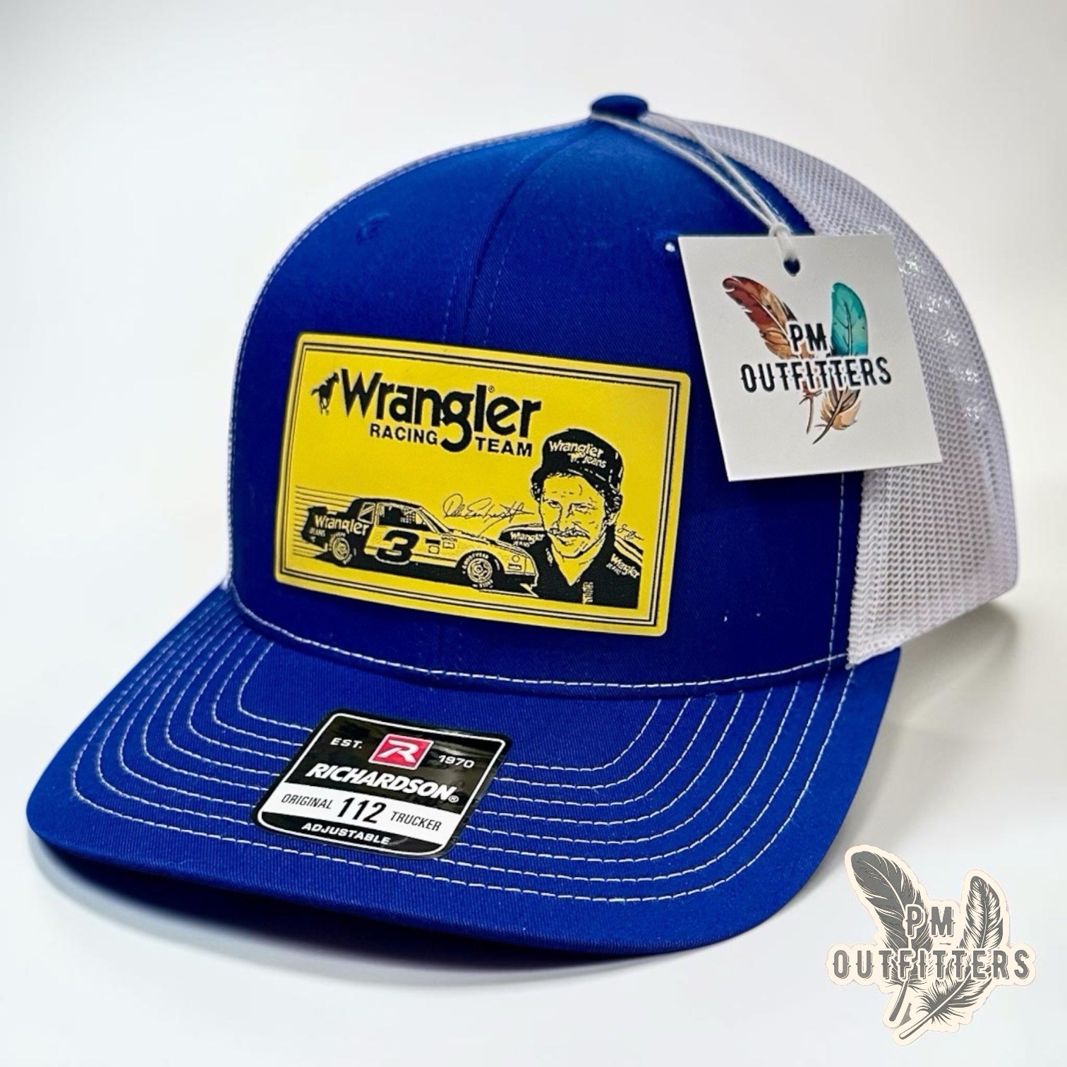Dale Earnhardt Wrangler Race Team Custom Design Patch Richardson 112 Trucker Hat