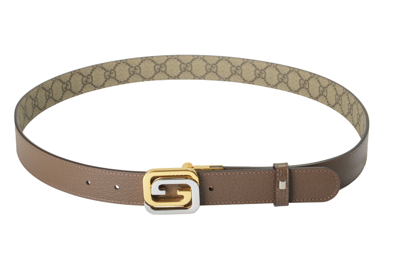 Gucci 100% Leather Double G Buckle Reversible Guccisima Belt US 30 IT 75
