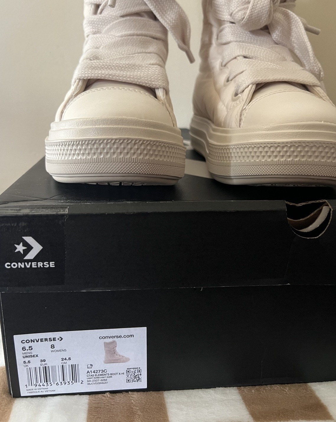 Converse CTAS Elements Boots X Hi Light Dune/Ivory A14273C Women’s Size 8 BNIB