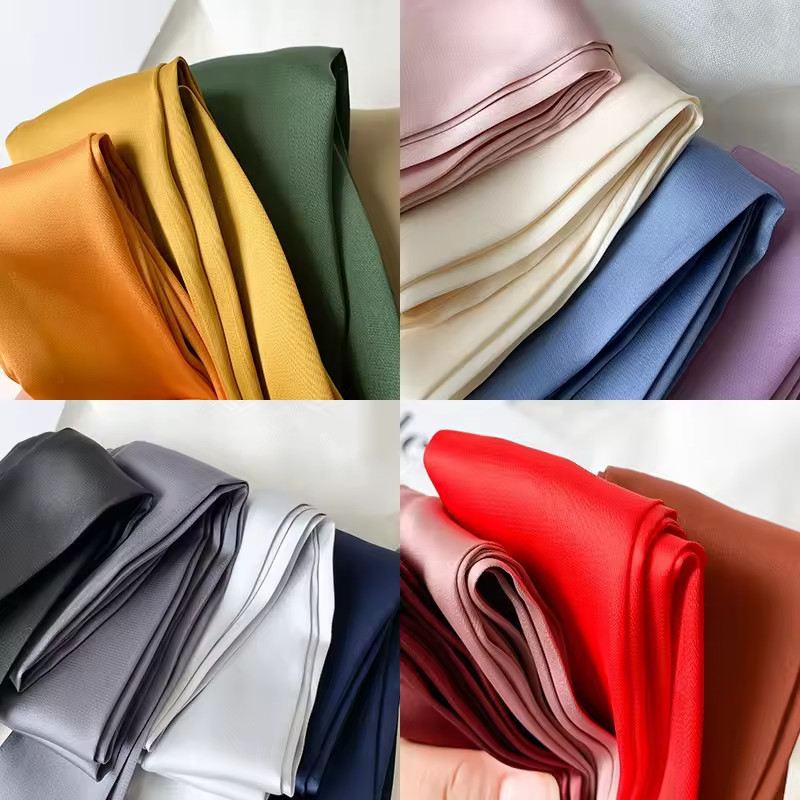 5x200cm Satin Silk Narrow Scarf Neckerchief Solid Neck Scarves Long Silk Thin