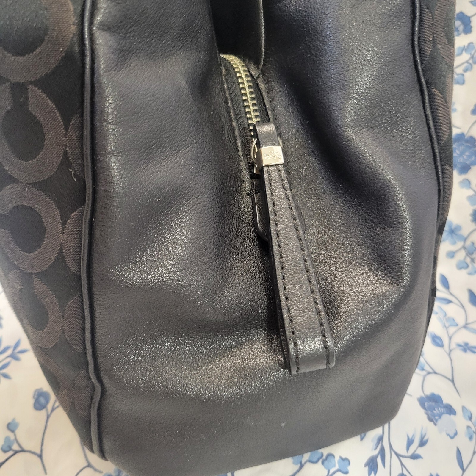 Coach Madison Phoebe Plum Interior Black Canvas Original Hangtag Hobo Chic