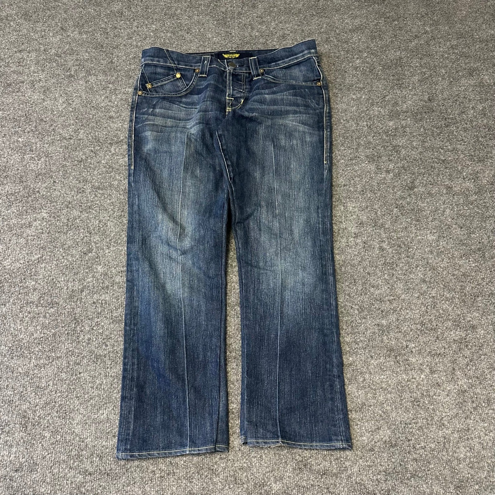 Rock & Republic Jeans Mens Size 28 Blue Straight Leg Cotton Blend USA Made Denim