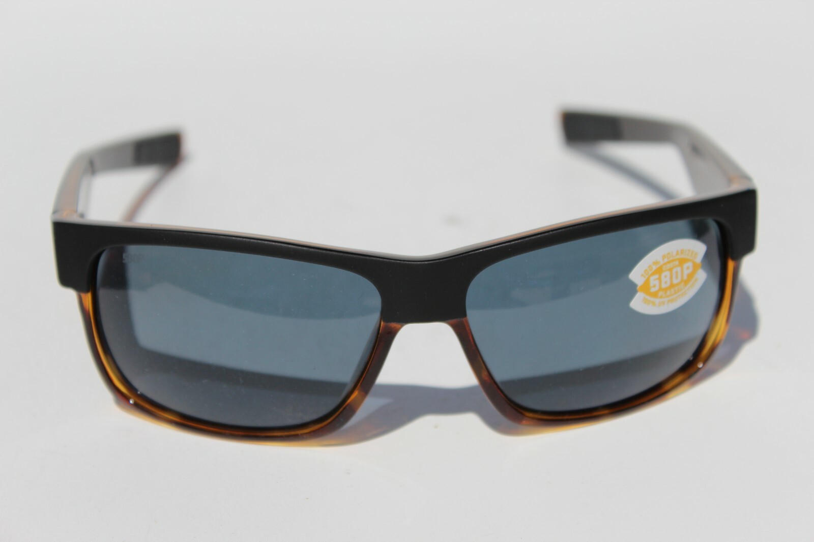 COSTA DEL MAR Half Moon 580P POLARIZED Sunglasses Matte Black Tortoise/Gray NEW