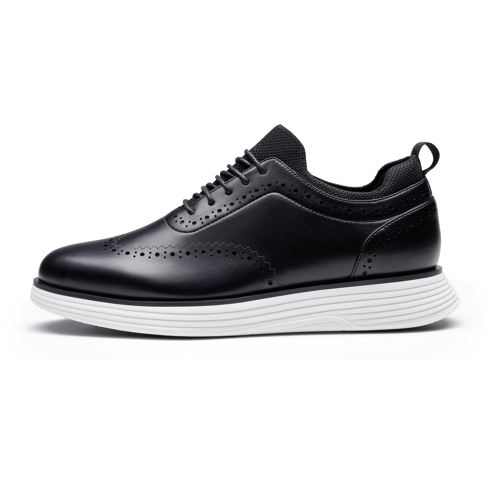 Men’s Dress Sneaker Oxfords Casual Wingtip Brogue Non-Slip Formal Shoes Black