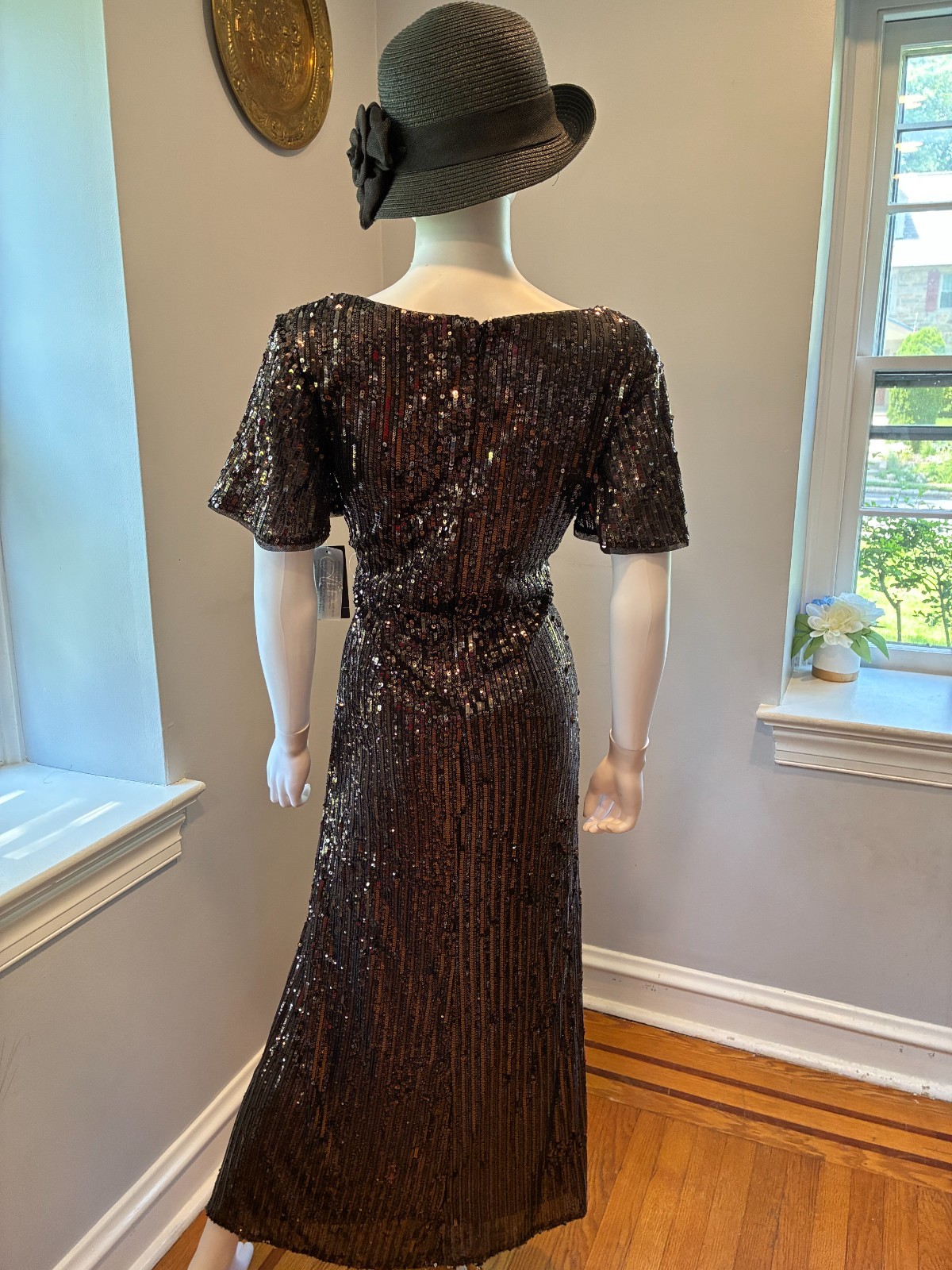 Alex Evening Sequin Evening Gown Formal Maxi Dress Size US 12