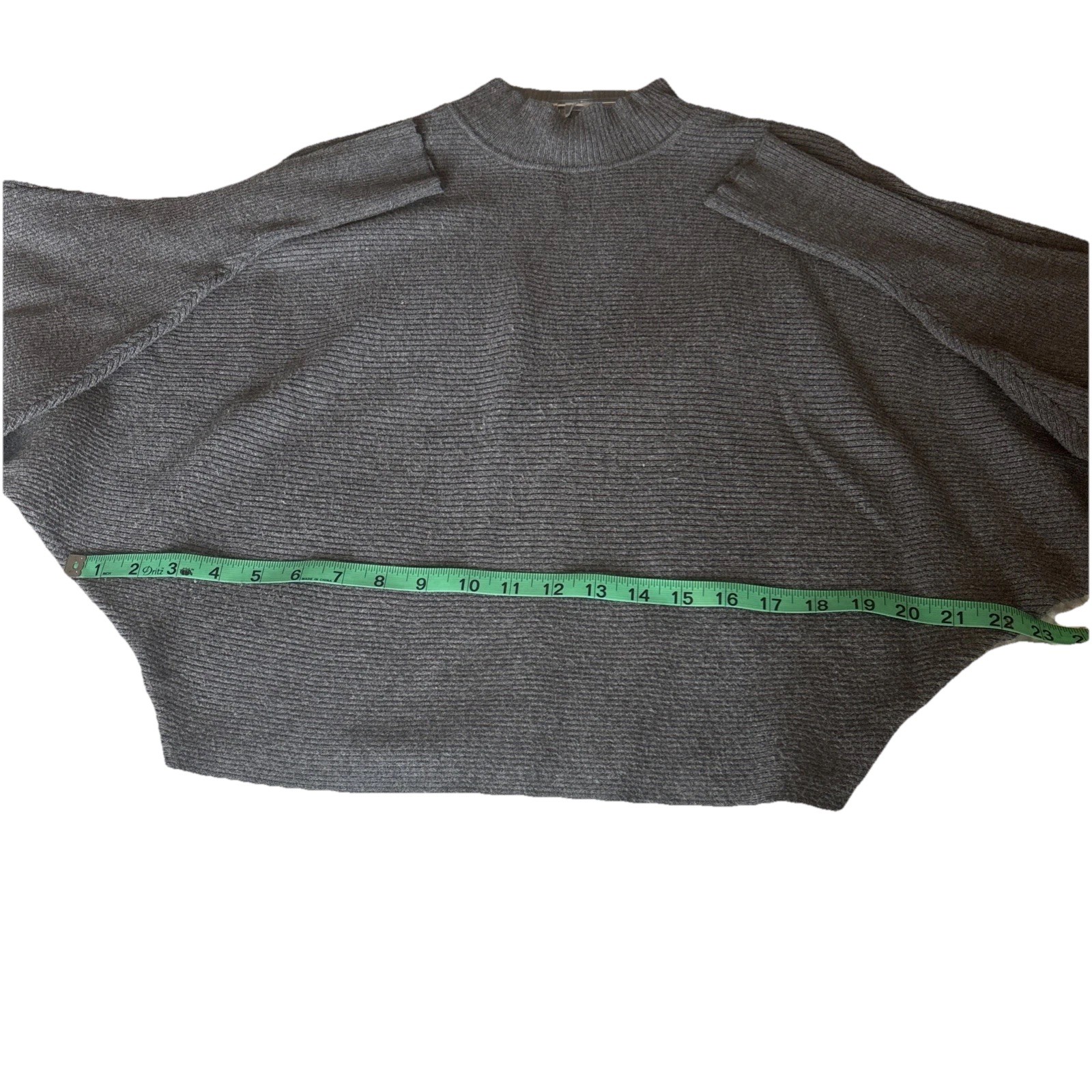 Zara Knit Batwing Dolman Sleeve Sweater, Women’s Size M, Gray