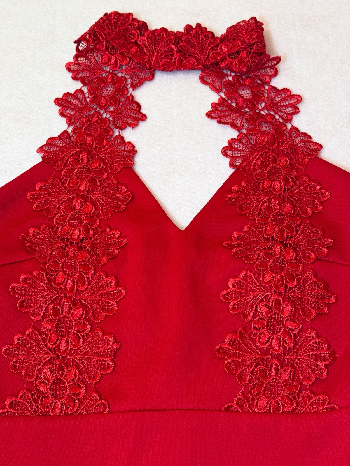 New Sz Small ❤️ Na-KD Women’s Red Open Back Choker Neck Bodycon Pencil Dress