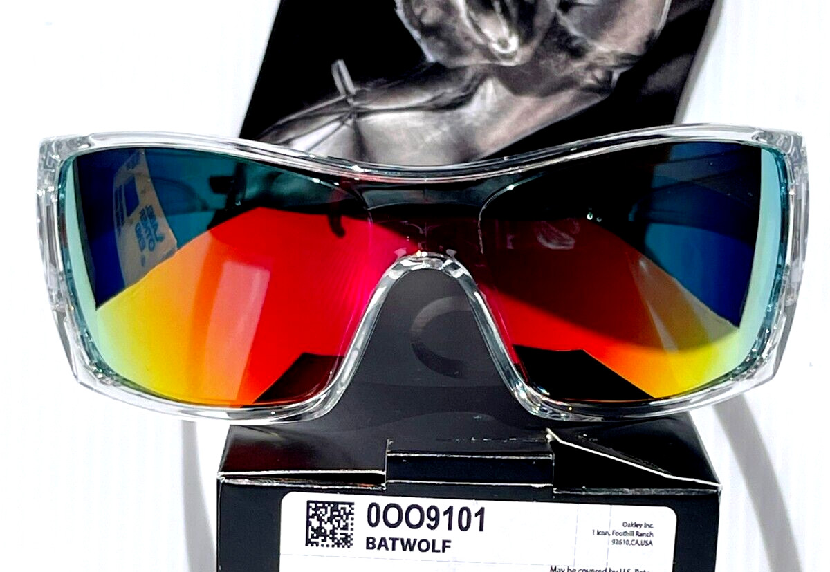 NEW Oakley BATWOLF Clear Orange Icon POLARIZED Spectra Ruby Lens Sunglass 9101