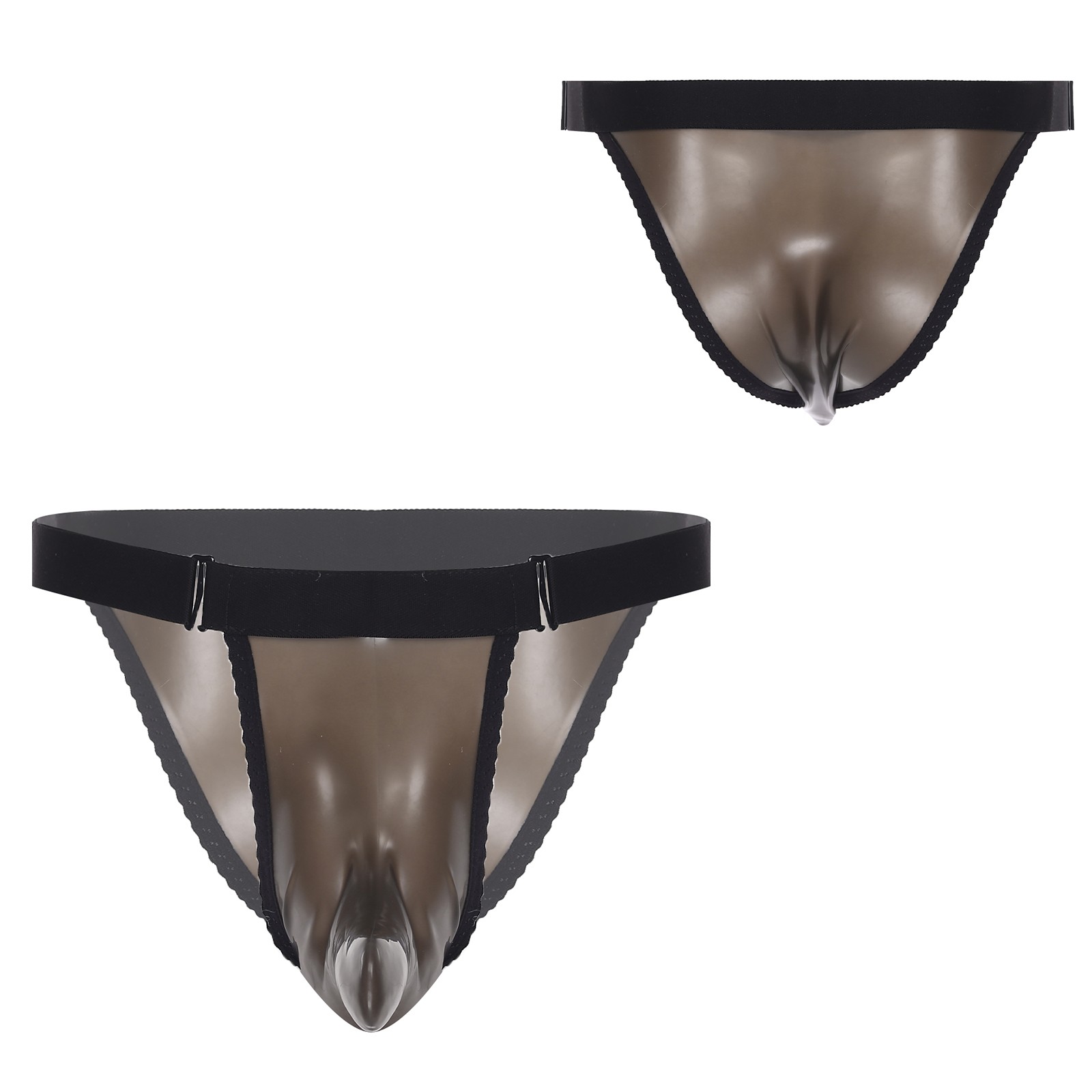 Rubber Panties For Men Underwear Vinyl See Through Seamless Rubber Briefs Latex