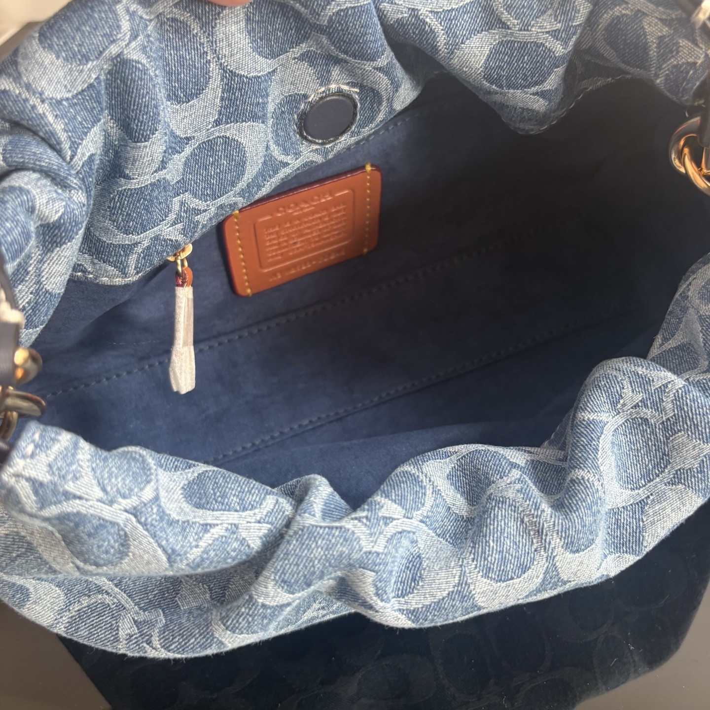 Coach CDE45 Faye Shoulder Bag Signature Denim 2WAY Gold HW Outlet New Japan