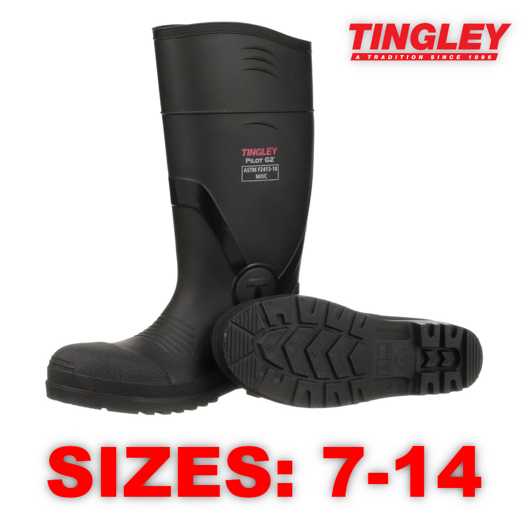 Tingley 31261 Mens PVC Knee Steel Toe Rubber Boots (Sizes: 7-14) (31251 OLD #)